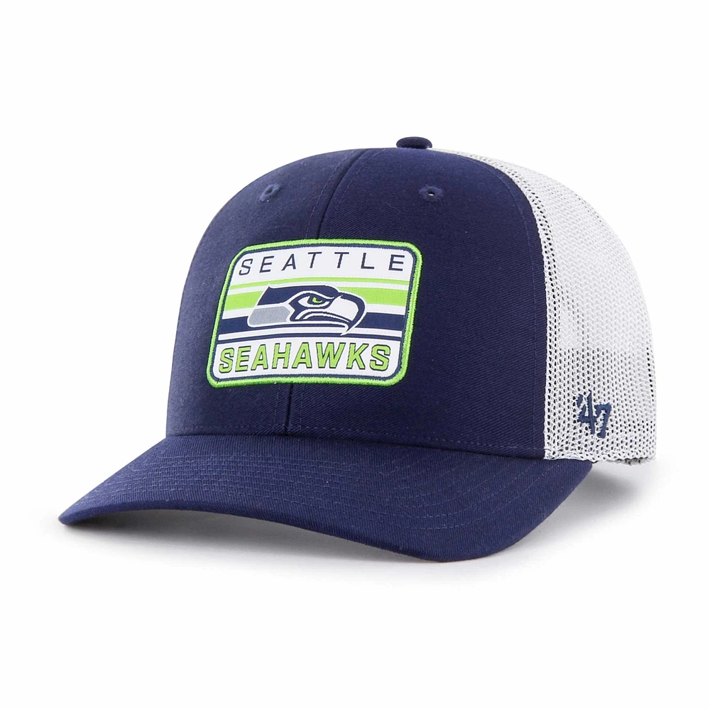 Casquette de camionneur réglable '47 bleu marine/blanc Seattle Seahawks Drifter pour hommes