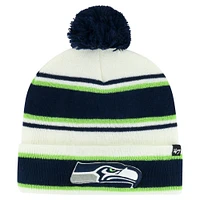 Bonnet en tricot à revers Powerline des Seahawks de Seattle '47 College Navy pour femmes avec pompon