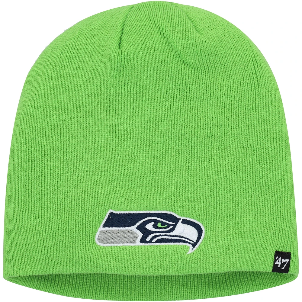 Bonnet en tricot avec logo secondaire Seattle Seahawks '47 pour homme, vert fluo