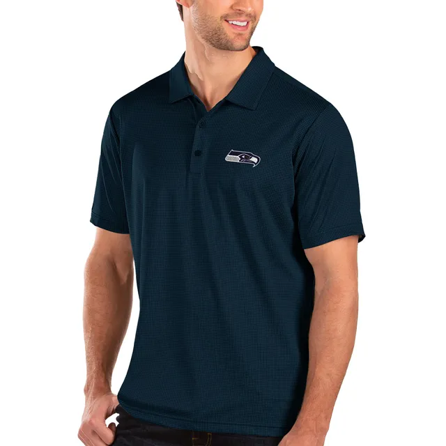 Antigua Men's Gray, Navy Seattle Seahawks Deliver Button-Down Polo