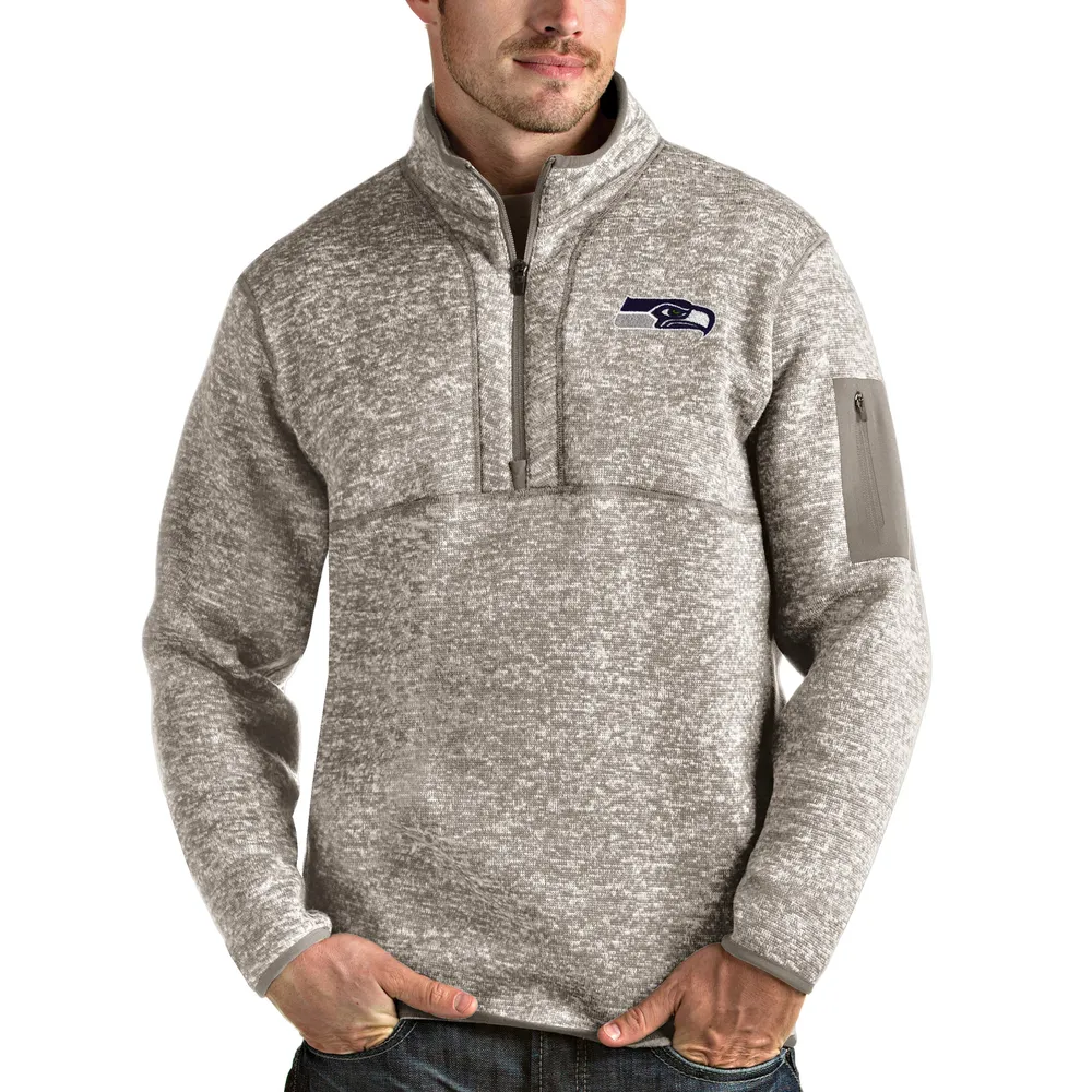 Lids Seattle Seahawks Antigua Fortune Quarter-Zip Pullover Jacket - Oatmeal