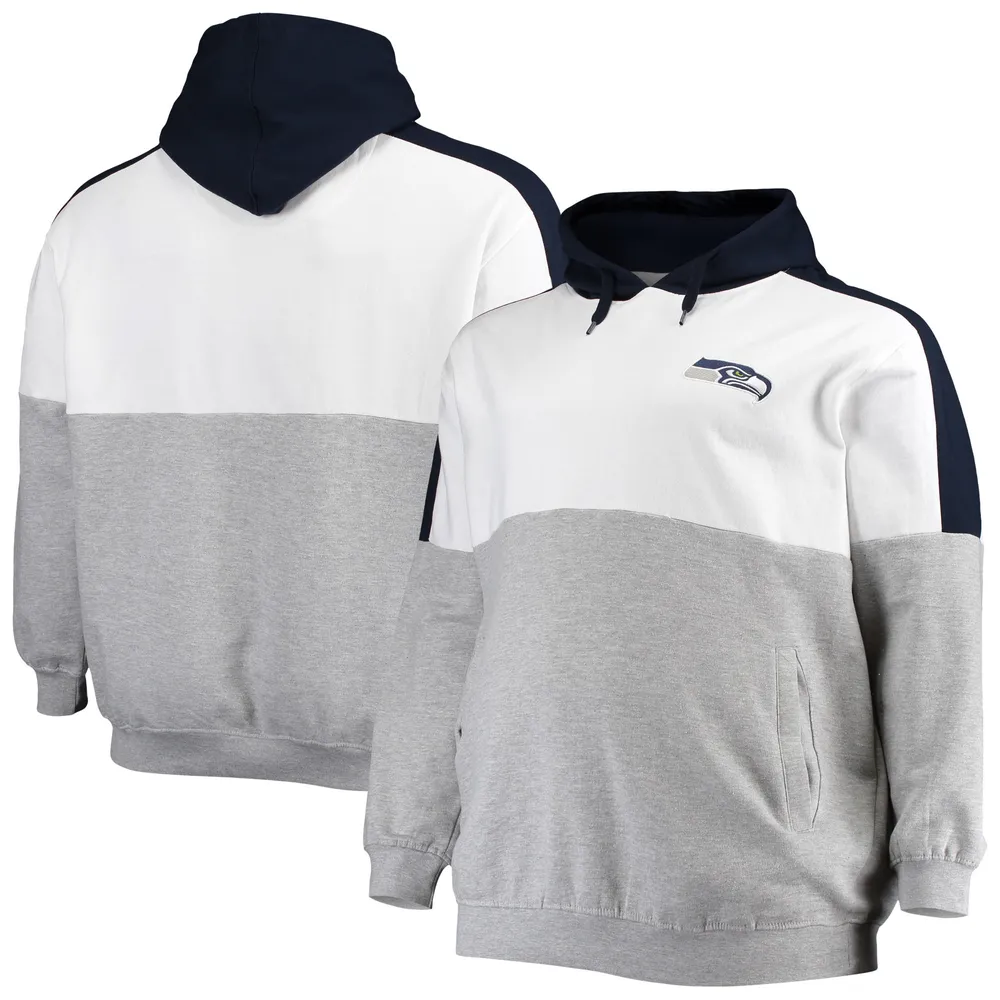 Lids Seattle Seahawks Big & Tall Team Logo Pullover Hoodie - College  Navy/Heathered Gray