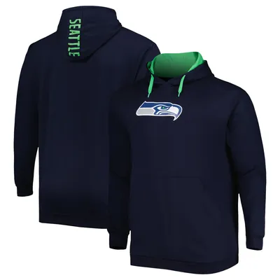 Men's College Navy Seattle Seahawks Big & Tall Logo Pullover Hoodie