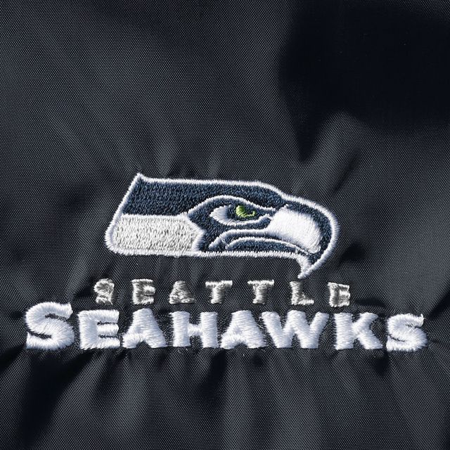 Veste coupe-vent classique à boutons-pression raglan Seattle Seahawks Coaches pour homme, bleu marine universitaire