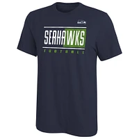 T-shirt bleu marine universitaire pour hommes des Seattle Seahawks