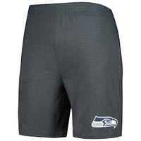 Men's Concepts Sport Charcoal/White Seattle Seahawks Downfield T-Shirt & Shorts Sleep Set