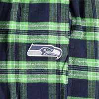 Ensemble de nuit en flanelle Big & Tall Seattle Seahawks pour homme Concepts Sport College bleu marine/vert fluo