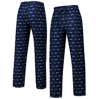 Men's Concepts Sport College Navy Seattle Seahawks Record Allover Print Knit Pants