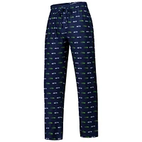 Men's Concepts Sport College Navy Seattle Seahawks Record Allover Print Knit Pants