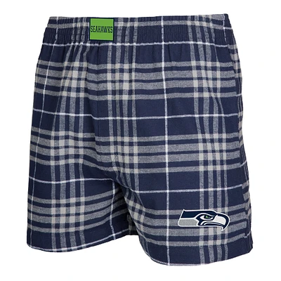 Boxer en flanelle Concord pour hommes Concepts Sport College bleu marine/gris Seattle Seahawks