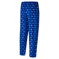 Men's Concepts Sport Royal Seattle Seahawks Record Throwback All Over Knit Pants