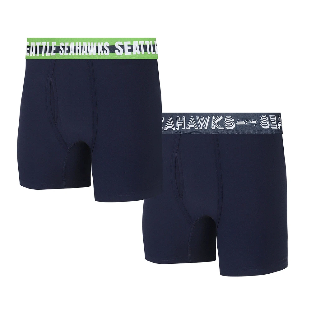 Lot de deux boxers Concepts Sport Seattle Seahawks en tricot jauge pour hommes