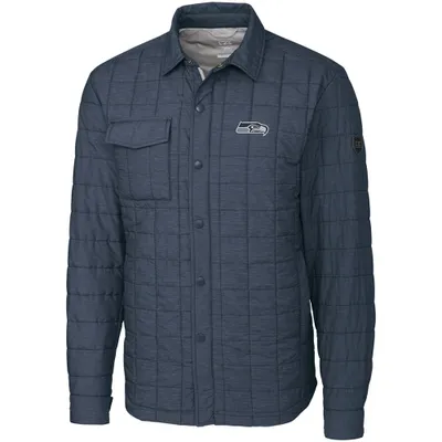 Seattle Seahawks Cutter & Buck Big Tall Rainier Shirt Jacket - Charcoal