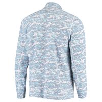 Men's Cutter & Buck College Navy Seattle Seahawks Traverse Camo Print DryTec Quarter-Zip Jacket