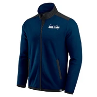 Men's Darius Rucker Collection by Fanatics College Navy Seattle Seahawks Color Block Polar Fleece Full-Zip Jacket