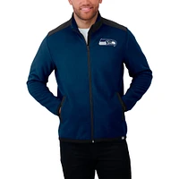 Men's Darius Rucker Collection by Fanatics College Navy Seattle Seahawks Color Block Polar Fleece Full-Zip Jacket