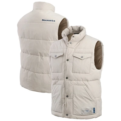 Men's Darius Rucker Collection by Fanatics Cream Seattle Seahawks Puffer Full-Snap Vest