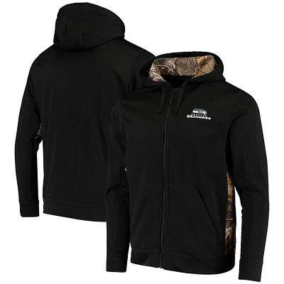 Men's Dunbrooke Black/Realtree Camo Seattle Seahawks Decoy Tech Fleece Full-Zip Hoodie