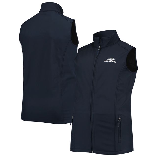 Dunbrooke College Navy Seattle Seahawks Big & Tall Archer Softshell Gilet à fermeture éclair intégrale pour homme