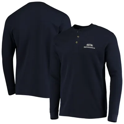 Seattle Seahawks Dunbrooke Logo Maverick Thermal Henley Long Sleeve T-Shirt - Navy
