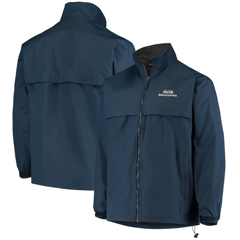 Men's Dunbrooke Navy Seattle Seahawks Triumph Fleece Full-Zip Jacket