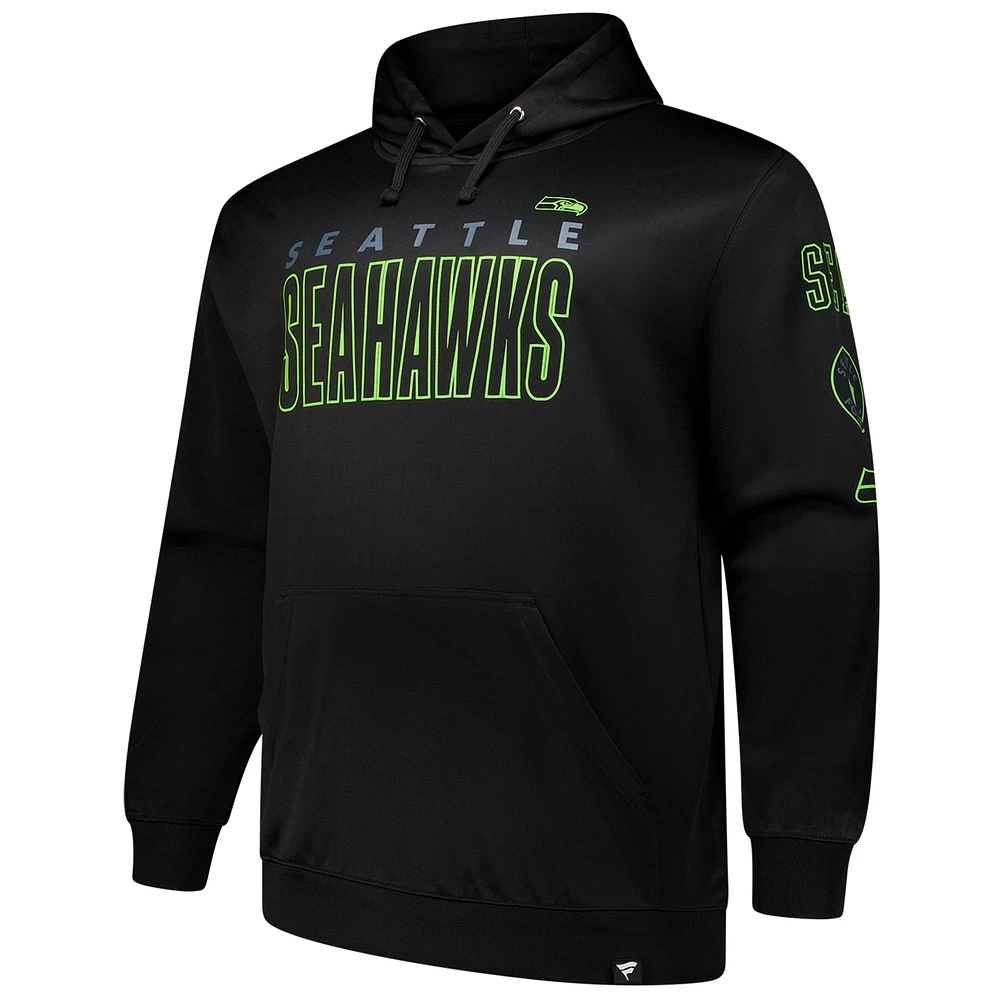 Men's Fanatics  Black Seattle Seahawks Big & Tall Fleece Pullover Hoodie