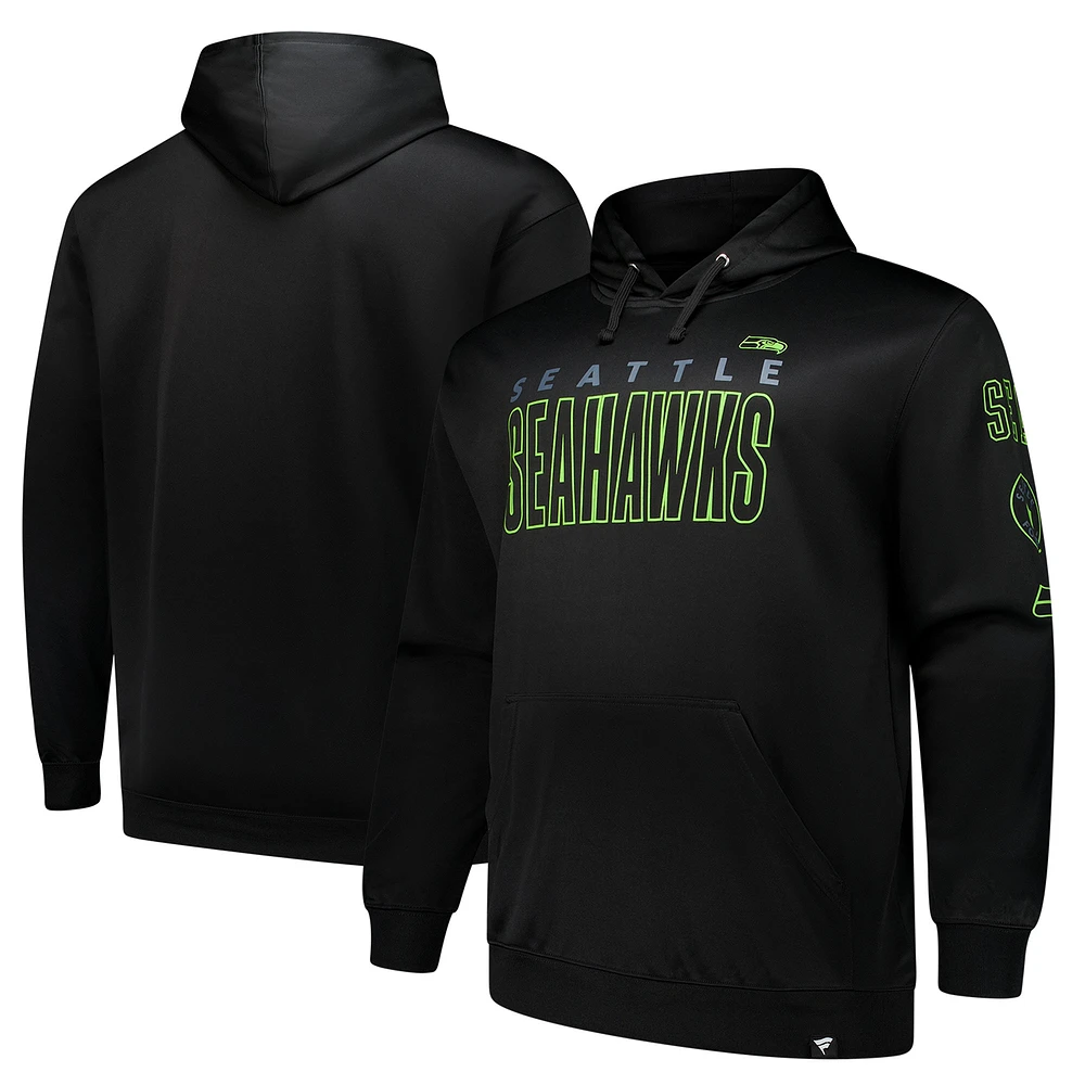 Men's Fanatics  Black Seattle Seahawks Big & Tall Fleece Pullover Hoodie