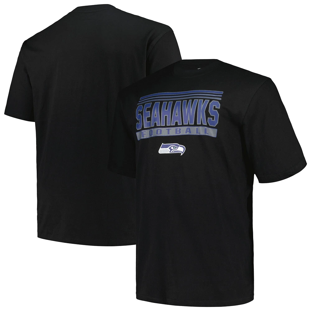 T-shirt pop noir Big & Tall Fanatics pour hommes des Seahawks de Seattle