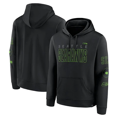 Sweat à capuche noir Fanatics pour homme des Seattle Seahawks Blackout