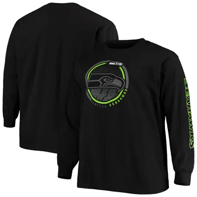 Seattle Seahawks Fanatics Branded Big & Tall Color Pop Long Sleeve T-Shirt - Black