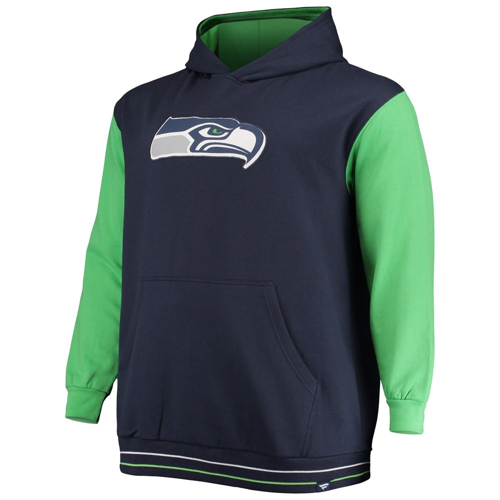 Lids Seattle Seahawks Fanatics Branded Block Party Pullover Hoodie -  College Navy/Neon Green