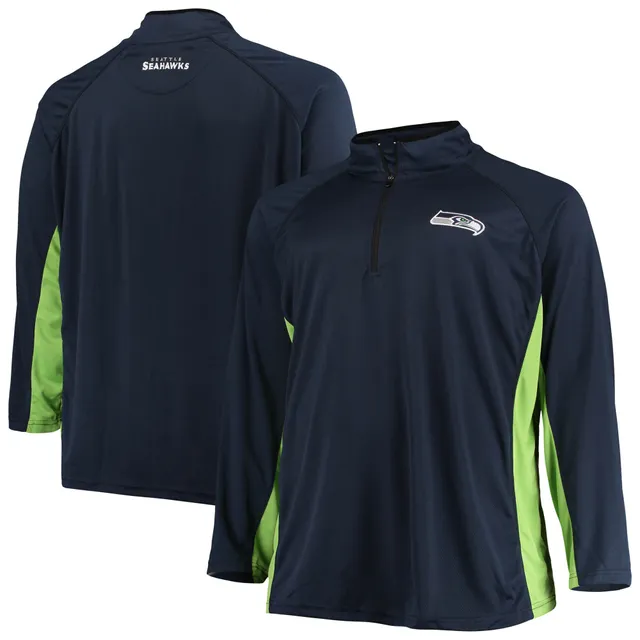 Men's Fanatics Branded College Navy/Neon Green Seattle Seahawks Block Party Pullover Hoodie