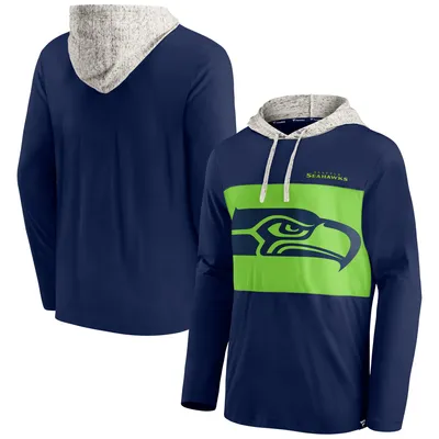 Seattle Seahawks Fanatics Branded Long Sleeve Hoodie T-Shirt - College Navy