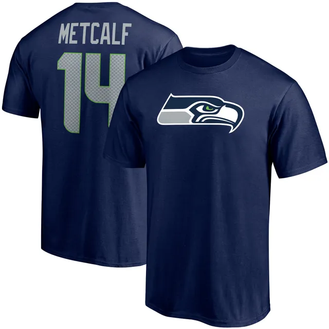 Majestic Threads Women's Fanatics Branded DK Metcalf Cream/Navy Seattle  Seahawks Player Raglan Name & Number 3/4-Sleeve T-Shirt