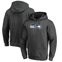 Men's Fanatics Branded Heather Gray Seattle Seahawks Primary Logo Fitted Pullover  Hoodie