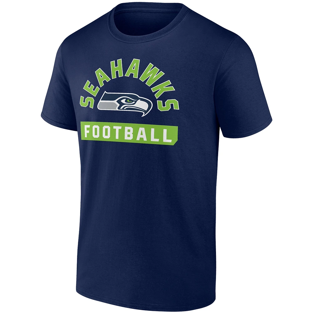 Ensemble de deux t-shirts du calendrier 2023 des Seattle Seahawks Fanatics College pour hommes, bleu marine/blanc