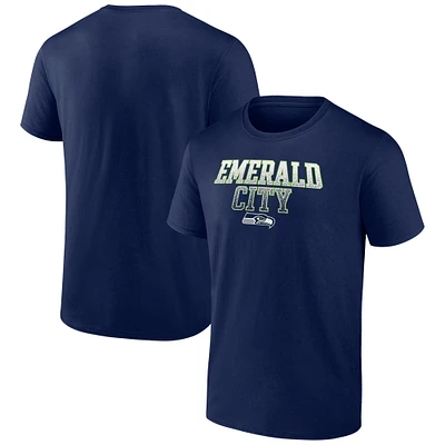 T-shirt pour hommes Fanatics College Navy Seattle Seahawks Big & Tall Emerald City Statement