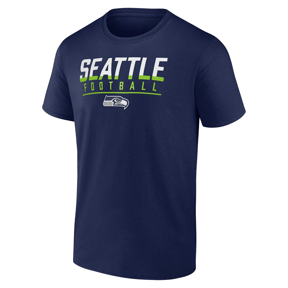 Men's Fanatics  College Navy Seattle Seahawks Blocked T-Shirt
