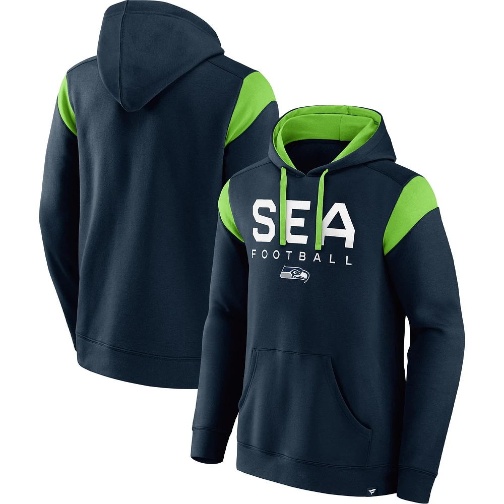 Men's Fanatics College Navy Seattle Seahawks Call The Shot Pullover Hoodie