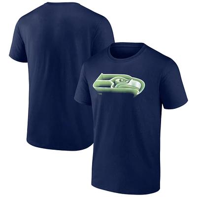 T-shirt pour hommes Fanatics College Navy Seattle Seahawks Chrome Dimension