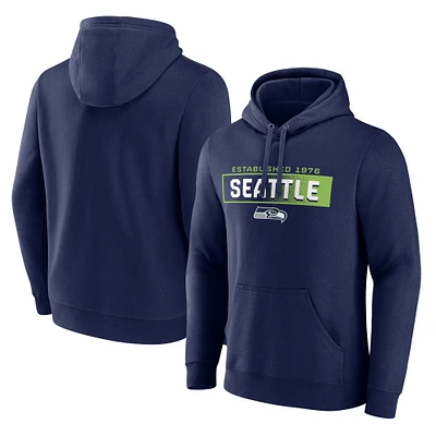 Sweat à capuche Fanatics College Navy Seattle Seahawks Down The Field pour hommes