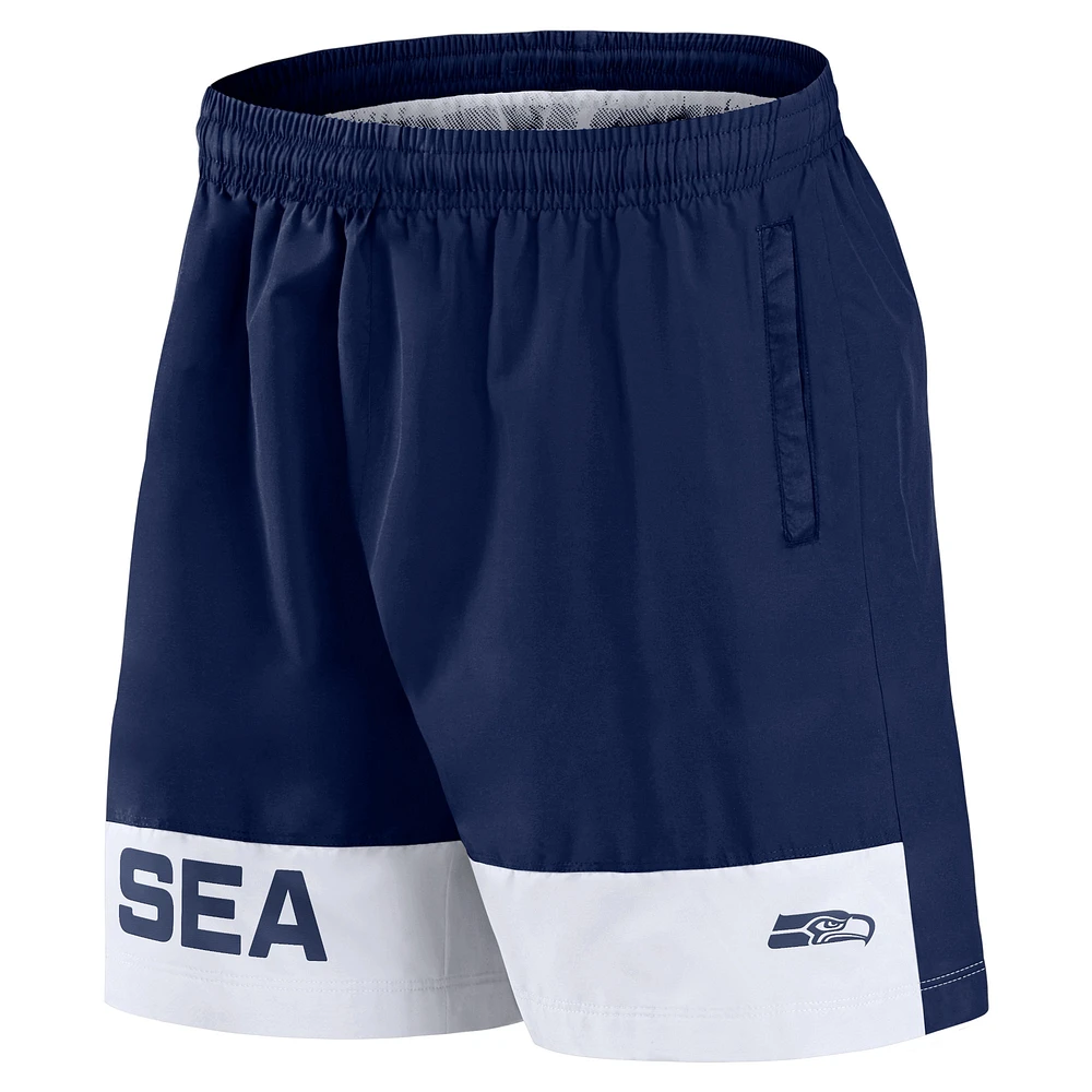 Men's Fanatics College Navy Seattle Seahawks Elements Shorts