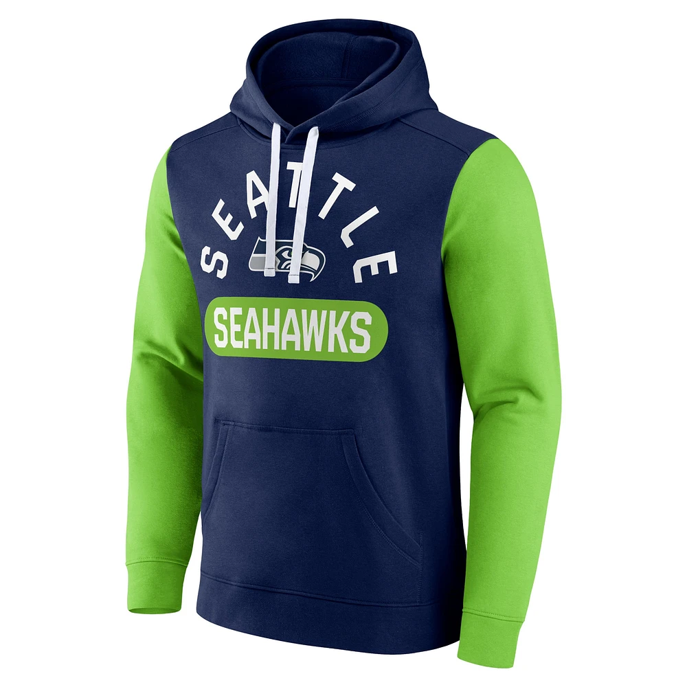 Men's Fanatics College Navy Seattle Seahawks Extra Point Pullover Hoodie