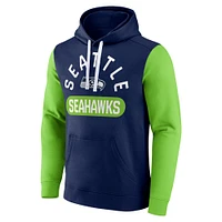 Men's Fanatics College Navy Seattle Seahawks Extra Point Pullover Hoodie