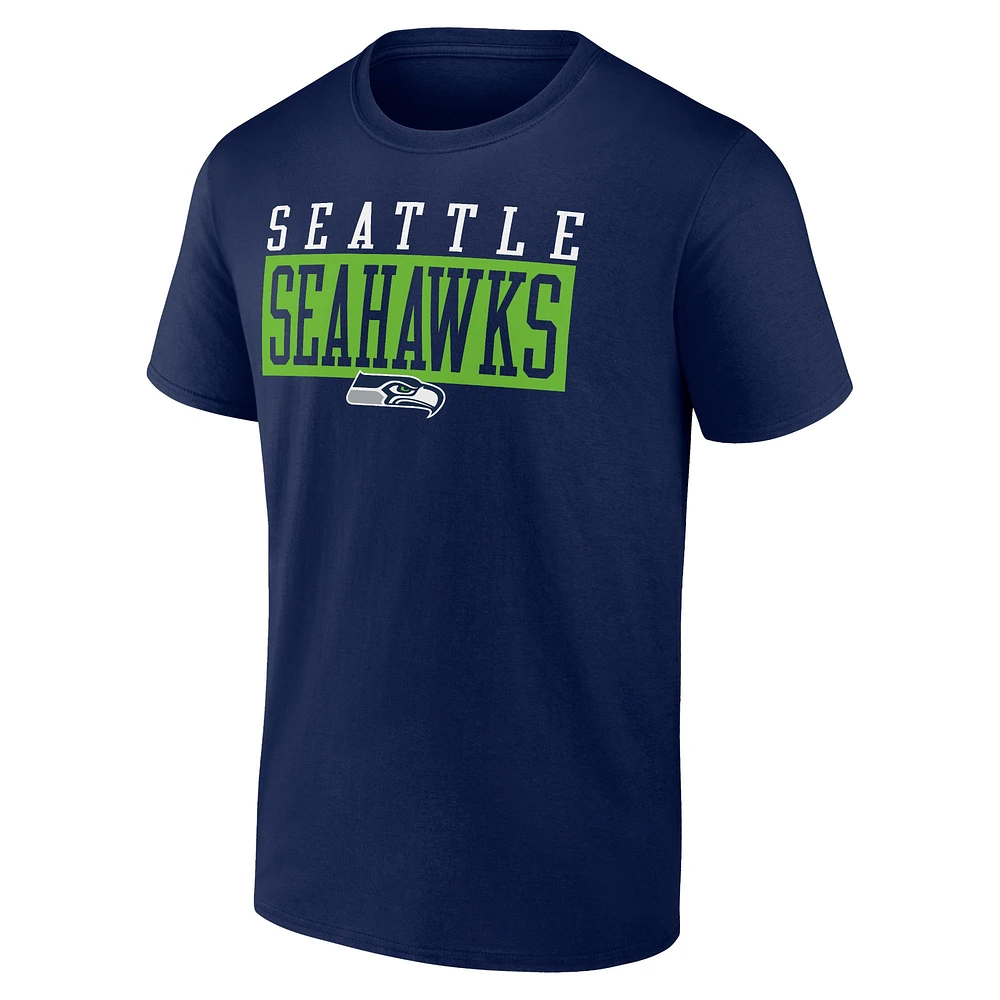 T-shirt difficile à battre des Seattle Seahawks Fanatics College Navy pour hommes