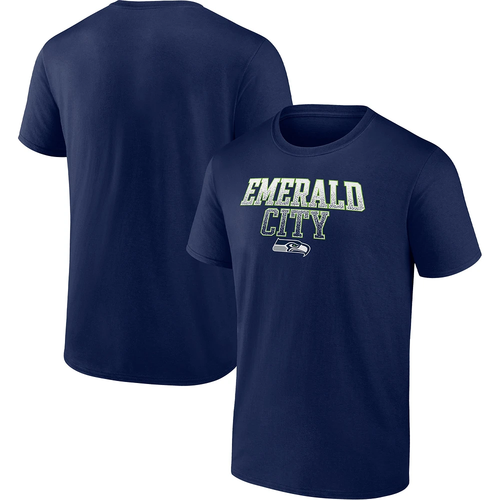 Men's Fanatics College Navy Seattle Seahawks Heavy Hitter T-Shirt