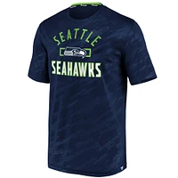 Men's Fanatics College Navy Seattle Seahawks Iconic Defender Stealth Arc T-Shirt