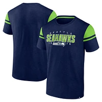 T-shirt Fanatics College Navy Seattle Seahawks Old School Play Slub pour hommes