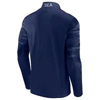 Veste à quart de zip Fanatics College Navy Seattle Seahawks Ringer pour hommes