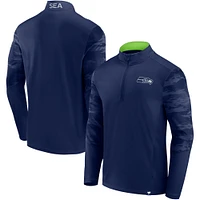 Veste à quart de zip Fanatics College Navy Seattle Seahawks Ringer pour hommes